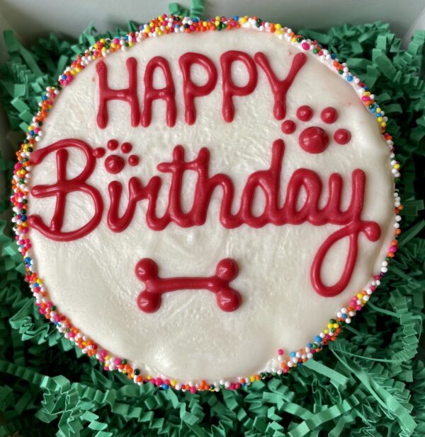 Big Red's Birthday Dog Treat Cake