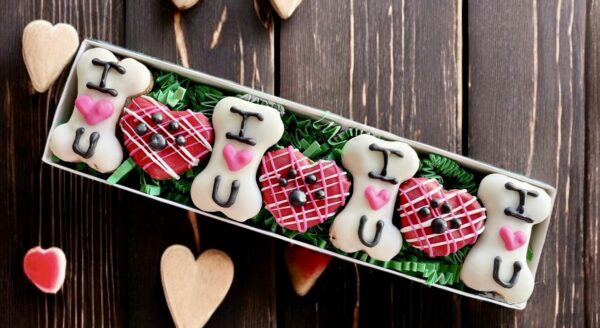 I heart ❤️ U Valentines Dog Treat Gift Box