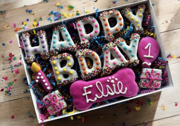 Polka Dot HAPPY BDAY Dog Treat Gift Box - Image 3