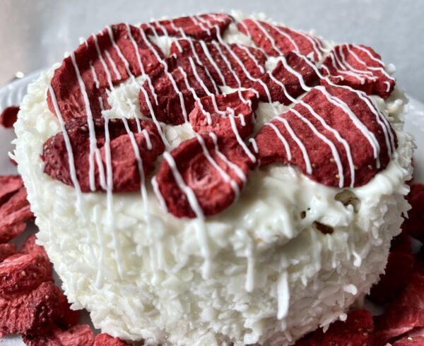 Strawberry Shortcake Dog Cake Treat - Image 4