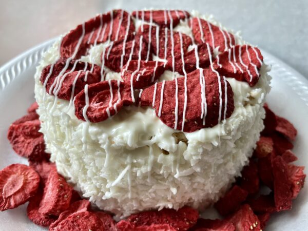 Strawberry Shortcake Dog Cake Treat - Image 2