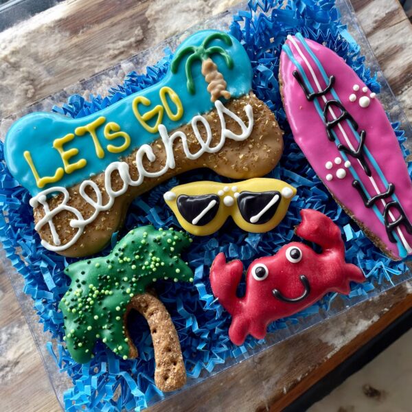 Lets Go BEACHES Summer Dog Treat Gift Box - Image 2