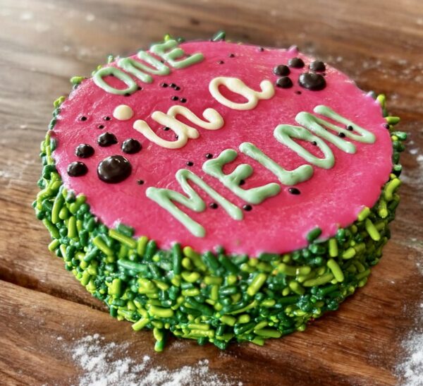 One in a MELON Dog Treat Cake - Image 2