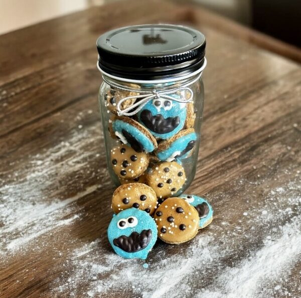 Mini Cookie Monster Cookie Jar Dog Treat Gift Box - Image 4