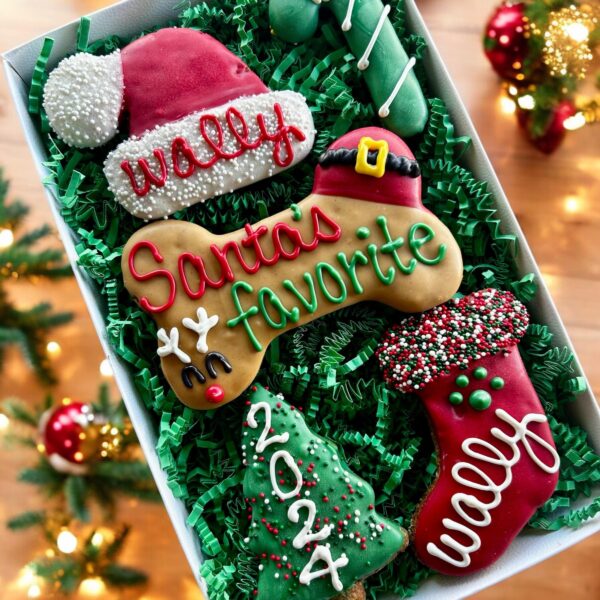 Santa's Favorite Christmas Dog Treat Gift Box