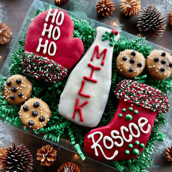 Santa’s Milk & Cookies Christmas Dog Treat Gift Box - Image 2