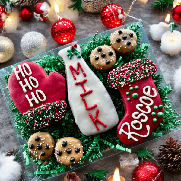 Santa’s Milk & Cookies Christmas Dog Treat Gift Box