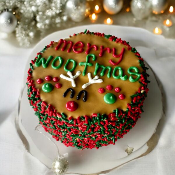 Merry Woofmas Dog Treat Cake Gift